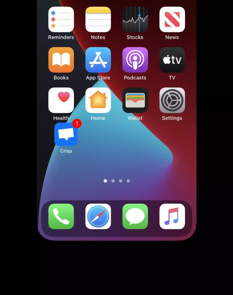 Crisp icon shown on a phone screen next to the other apps
