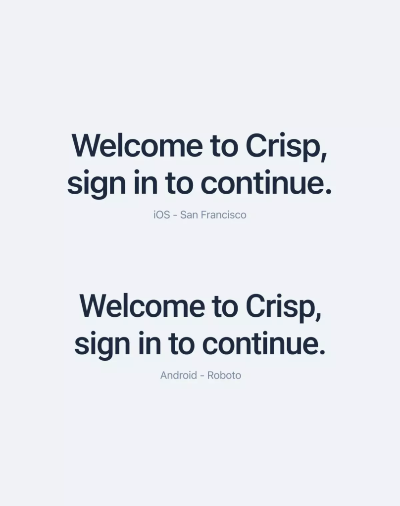 Crisp typeface