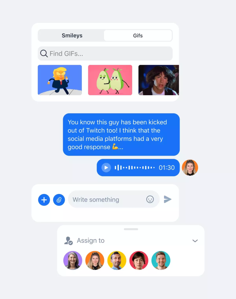 Crisp app conversation mockup by BB Agency