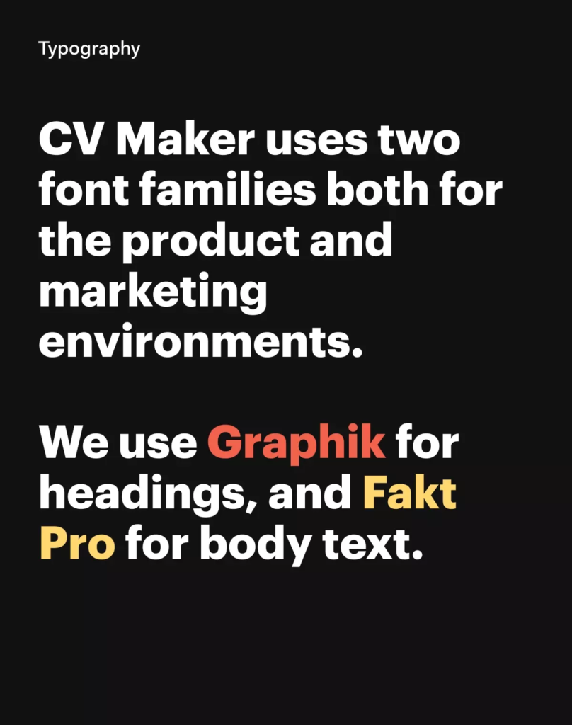 CV Maker typography