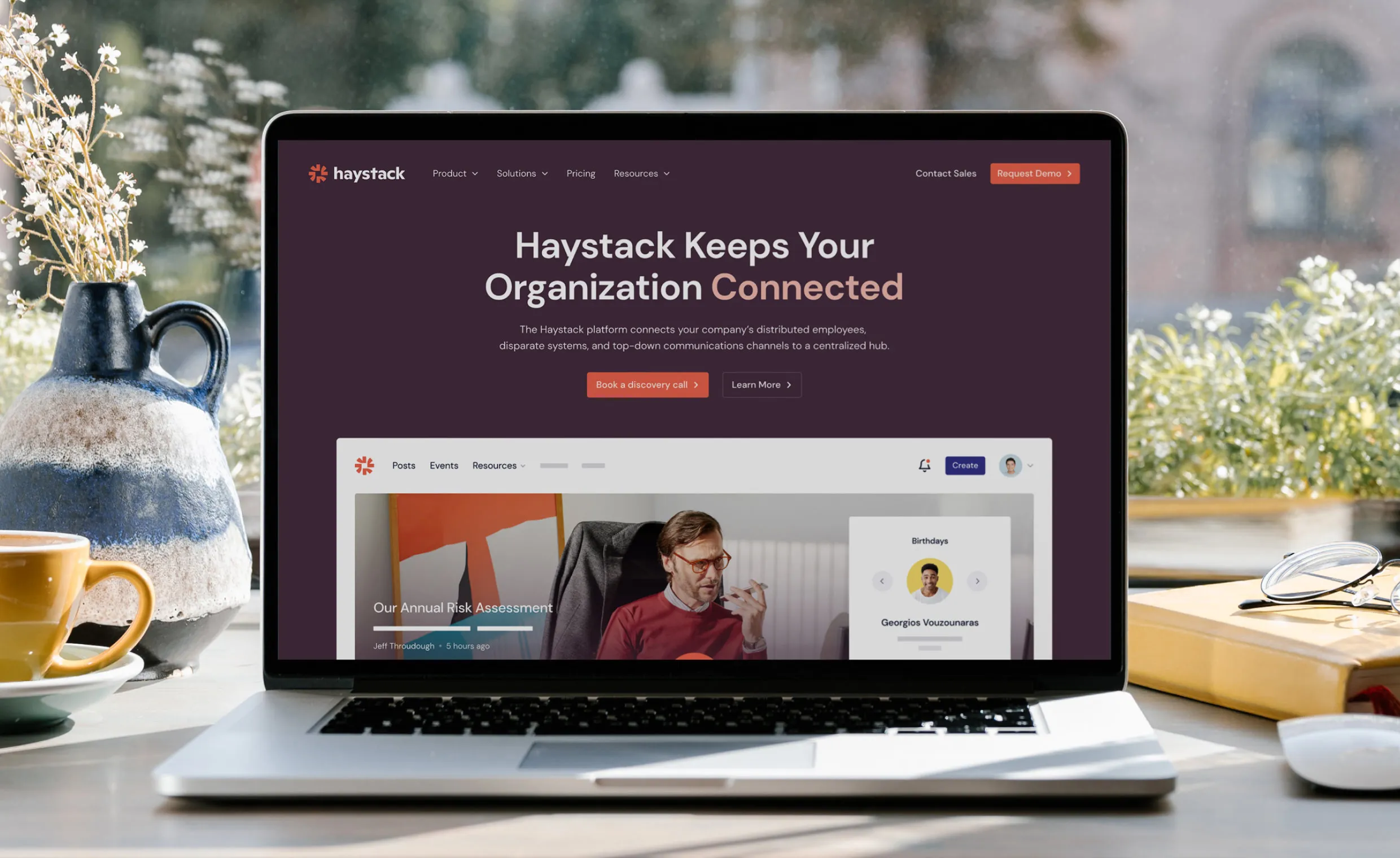 Haystack website on a laptop screen