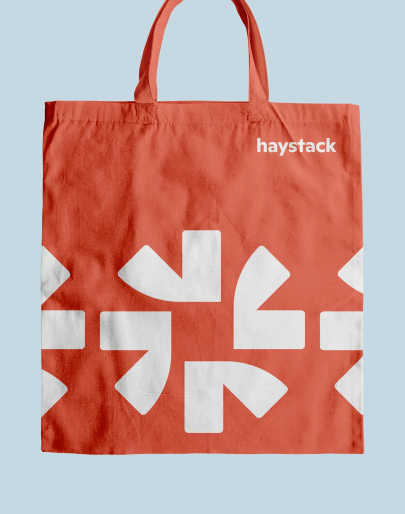 Haystack canvas tote bag simulation by BB Agency