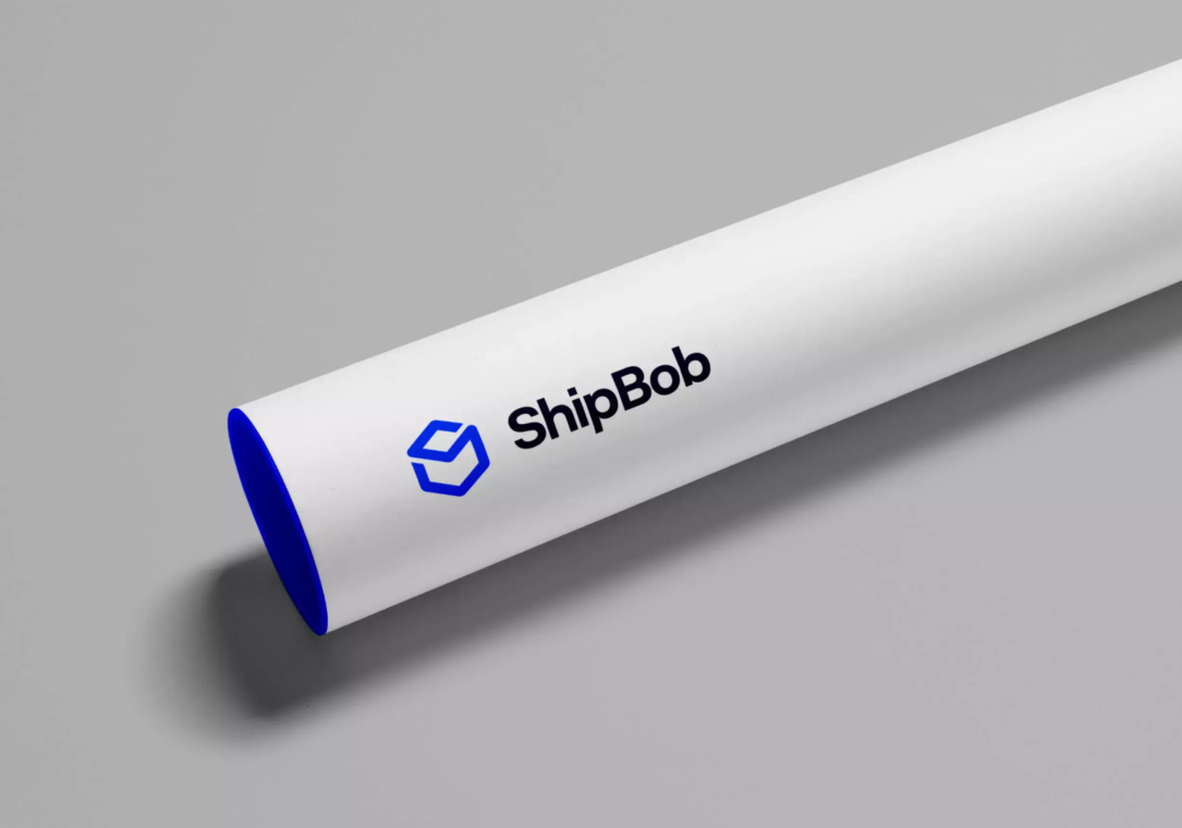 Shipbob logo a shipping tube