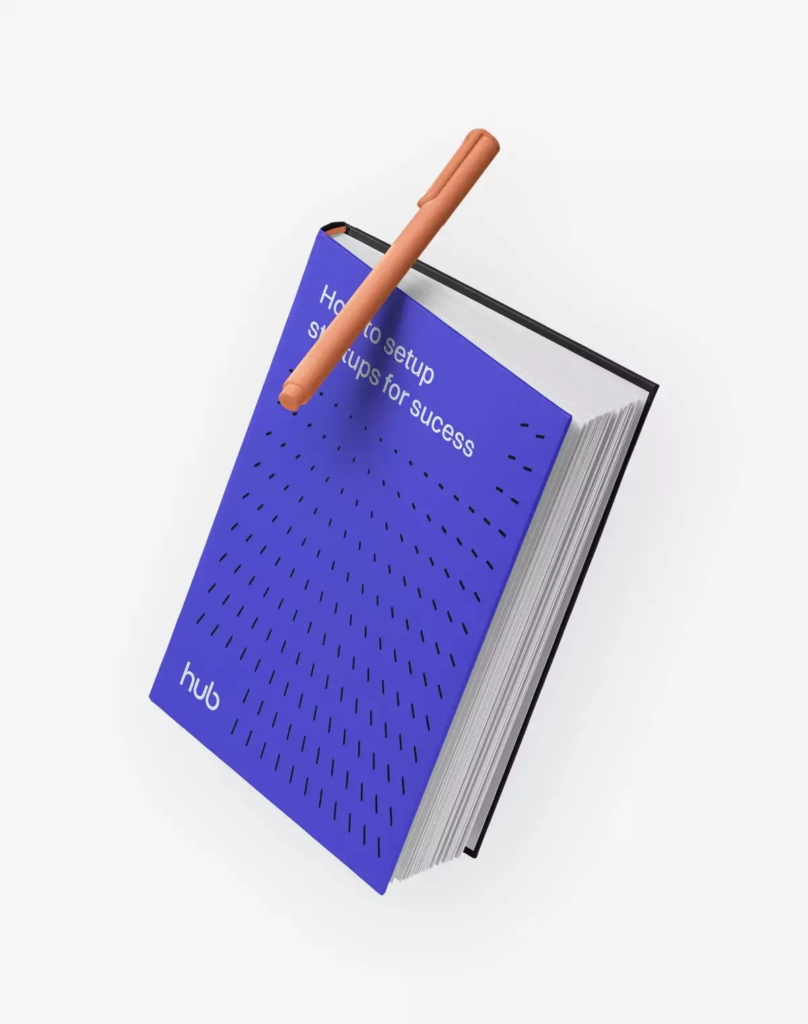 The Hub branded notebook simulation by BB Agency