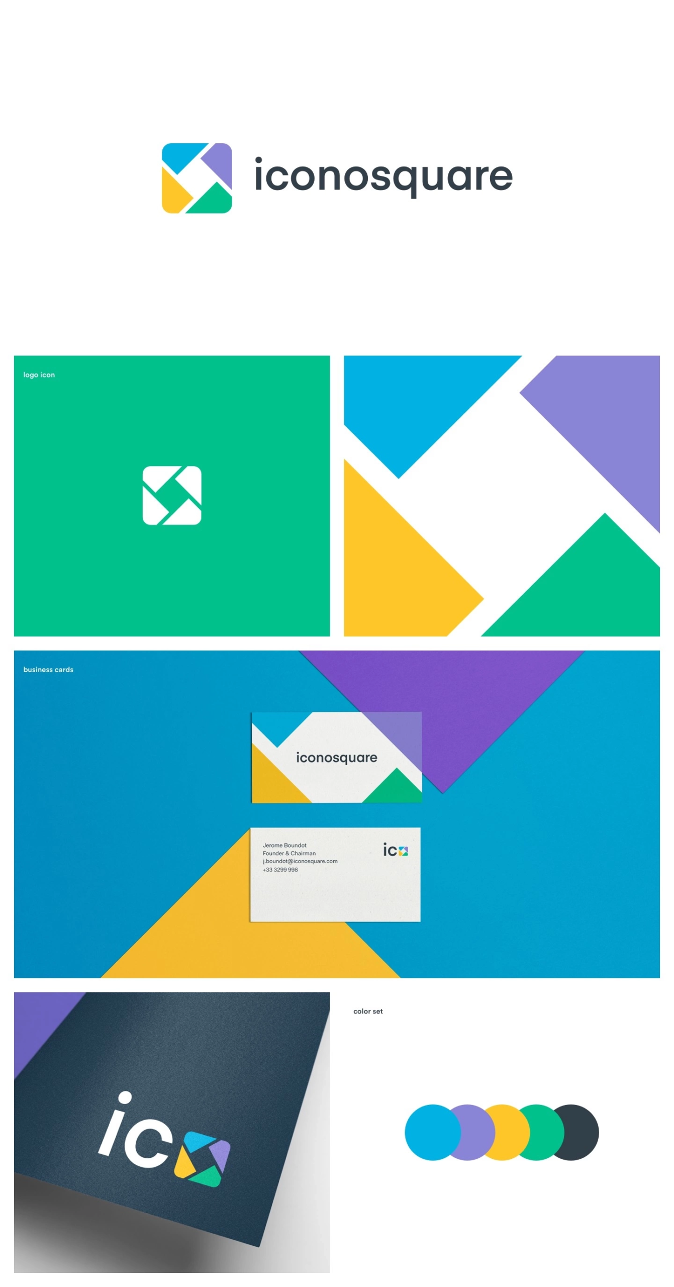 Iconosquare visual identity details and colors