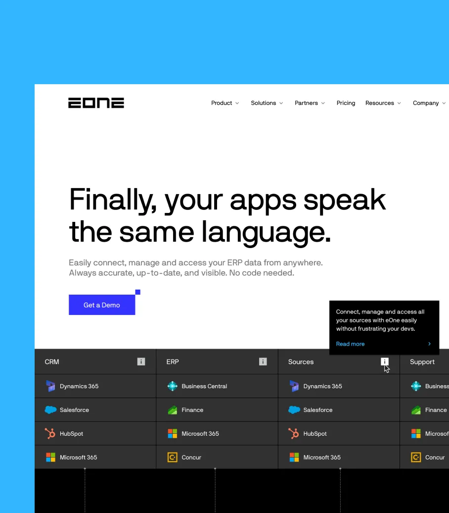 eOne new website screenshot