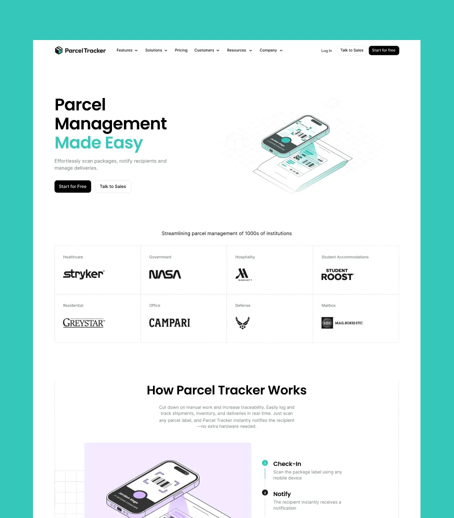 Parcel Tracker website launch visual